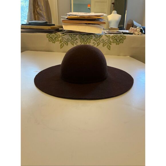 Chocolate Brown Rounded Floppy Annie Hall Hat Boho Eclectic Wide Brim - Picture 8 of 12